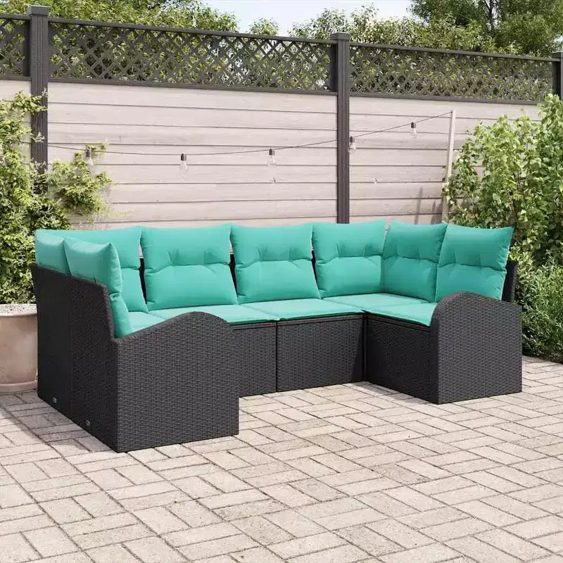 vidaXL Garten-Sofa-Set 6-tlg. braun Polyrattan