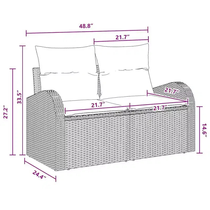 vidaXL Garten-Sofa-Set 6-tlg. braun Polyrattan