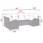 vidaXL Garten-Sofa-Set 6-tlg. braun Polyrattan