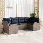 vidaXL Garten-Sofa-Set 6-tlg. braun Polyrattan
