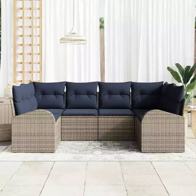vidaXL Garten-Sofa-Set 6-tlg. braun Polyrattan