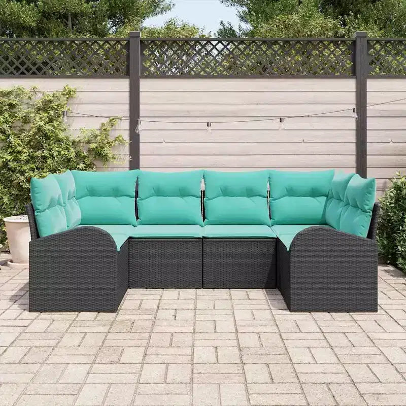 vidaXL Garten-Sofa-Set 6-tlg. braun Polyrattan