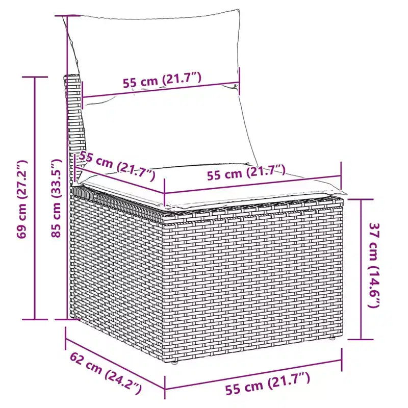 vidaXL Garten-Sofa-Set 6-tlg. braun Polyrattan
