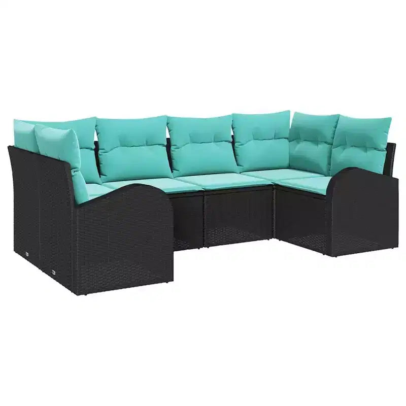 vidaXL Garten-Sofa-Set 6-tlg. braun Polyrattan