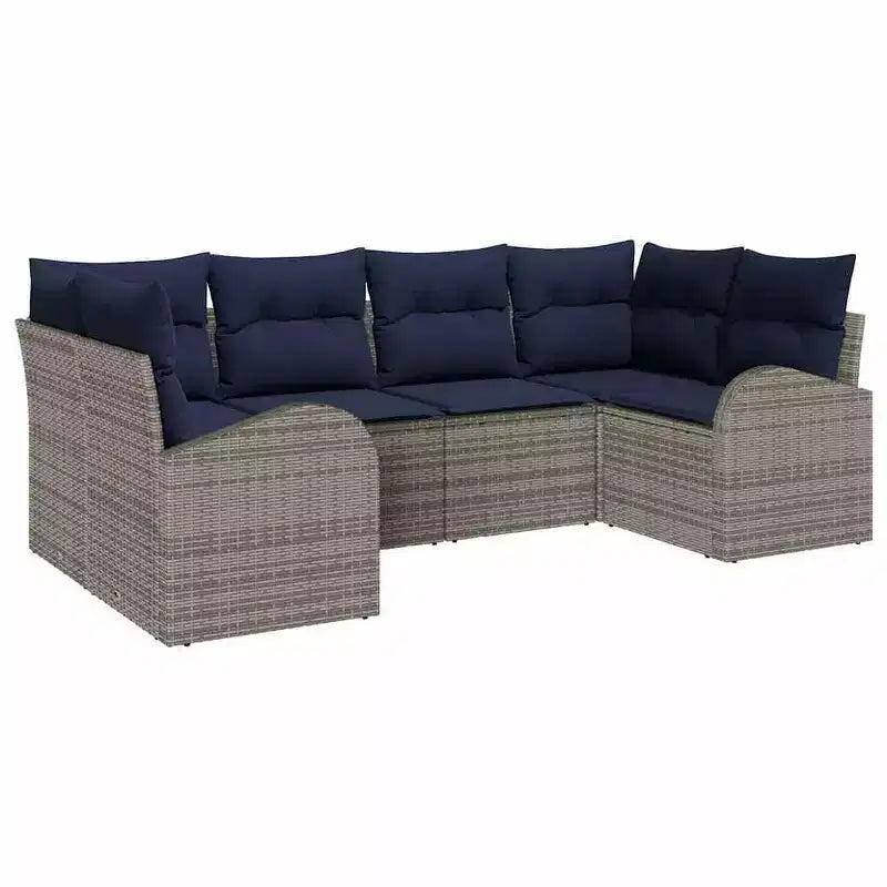 vidaXL Garten-Sofa-Set 6-tlg. braun Polyrattan
