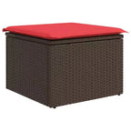 vidaXL Garten-Sofa-Set mit Kissen 4-teilig Braun Polyrattan