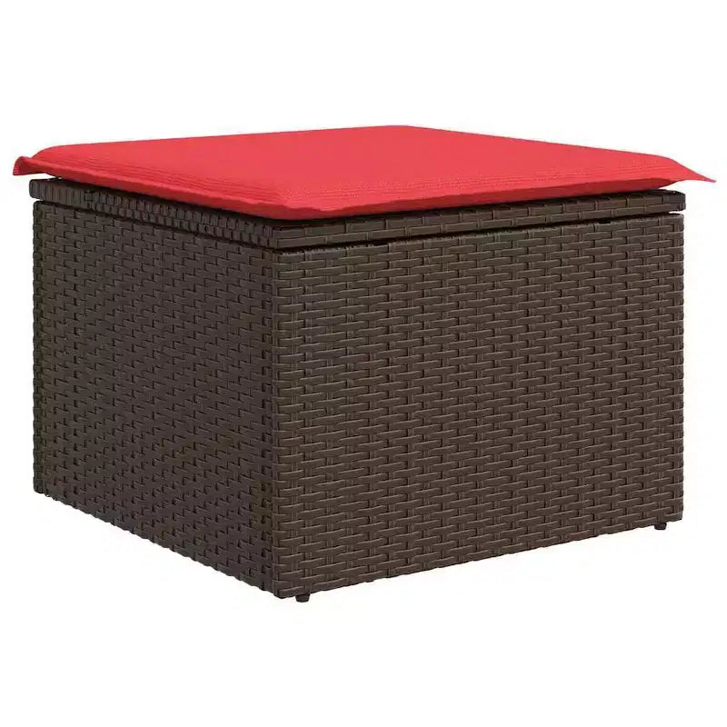 vidaXL Garten-Sofa-Set mit Kissen 4-teilig Braun Polyrattan