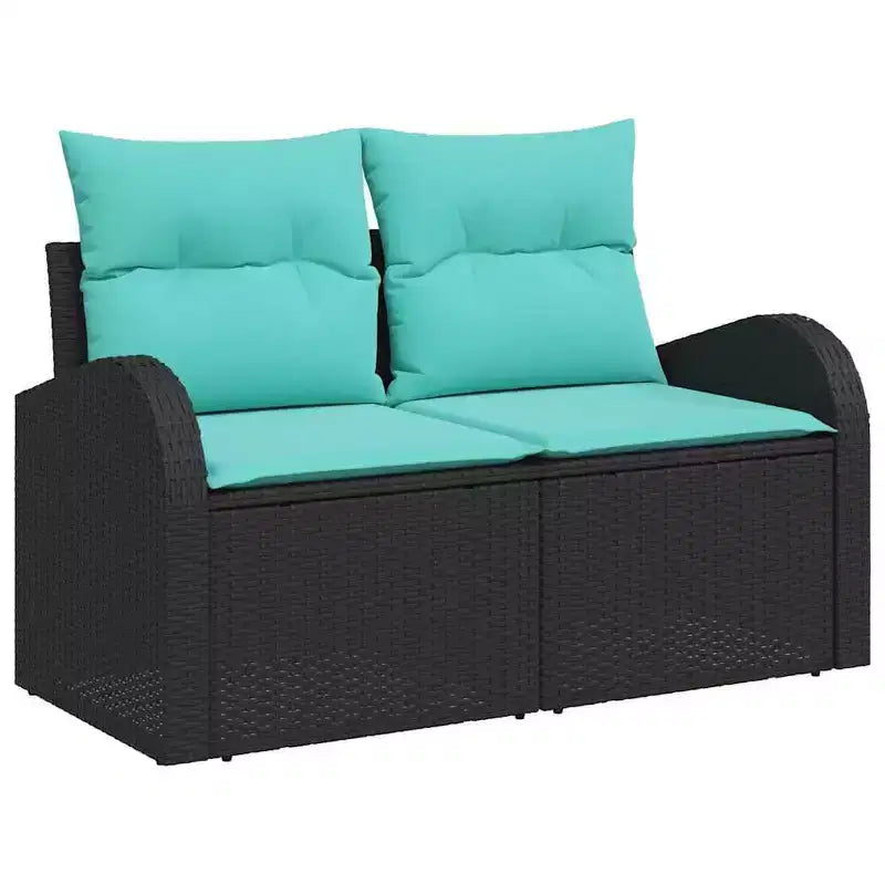 vidaXL Garten-Sofa-Set mit Kissen 4-teilig Braun Polyrattan