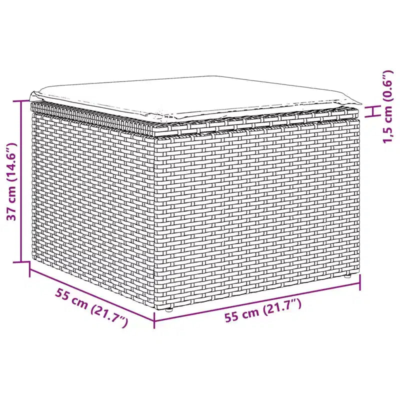 vidaXL Garten-Sofa-Set mit Kissen 4-teilig Braun Polyrattan