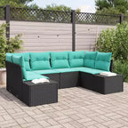 vidaXL Gartensofa-Set mit Kissen 6-teilig Braun Polyrattan