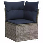 vidaXL Gartensofa-Set mit Kissen 6-teilig Braun Polyrattan