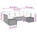 vidaXL Gartensofa-Set mit Kissen 6-teilig Braun Polyrattan