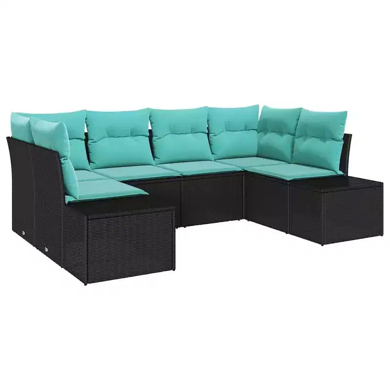 vidaXL Gartensofa-Set mit Kissen 6-teilig Braun Polyrattan