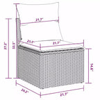 vidaXL Garten-Sofa-Set mit Kissen 8-tlg. Polyrattan