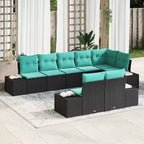 vidaXL Garten-Sofa-Set mit Kissen 8-tlg. Polyrattan