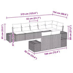 vidaXL Garten-Sofa-Set mit Kissen 8-tlg. Polyrattan