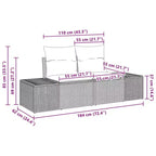 vidaXL Garten-Sofa-Set mit Kissen 8-tlg. Polyrattan