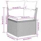 vidaXL Garten-Sofa-Set mit Kissen 8-tlg. Polyrattan