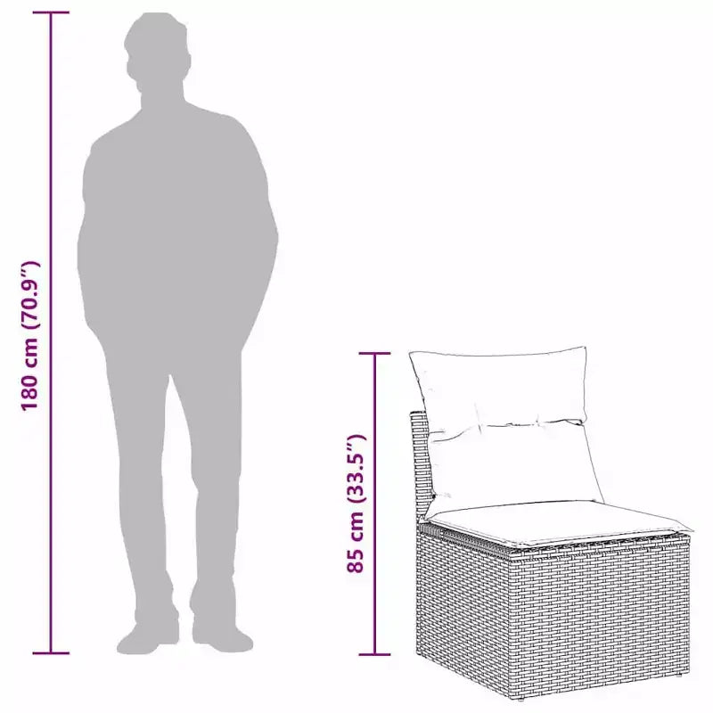 vidaXL Garten-Sofa-Set mit Kissen 8-tlg. Polyrattan