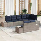 vidaXL Garten-Sofa-Set mit Kissen 8-tlg. Polyrattan
