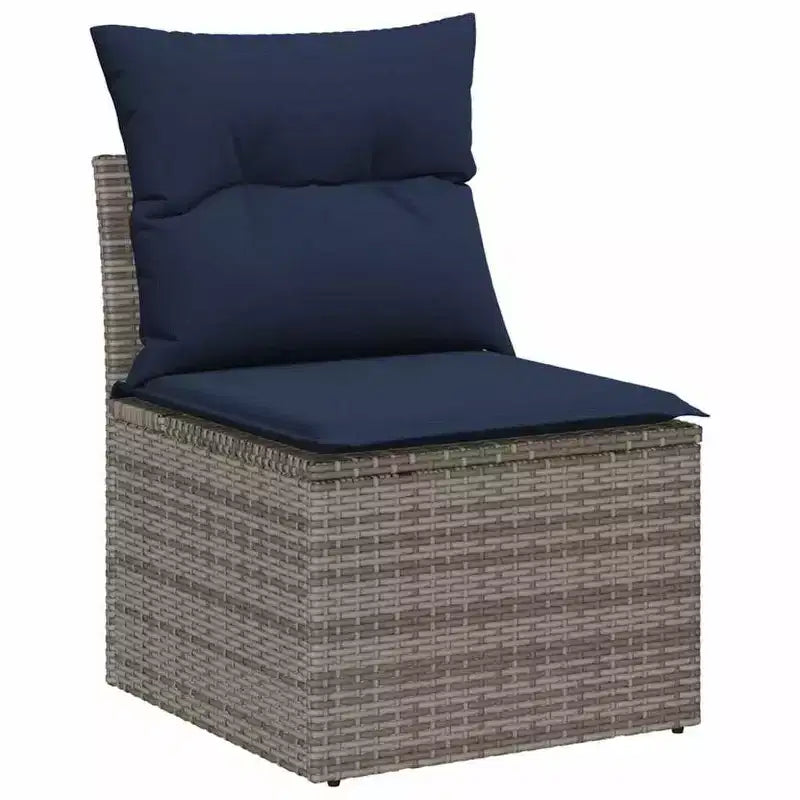 vidaXL Garten-Sofa-Set mit Kissen 8-tlg. Polyrattan