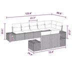 vidaXL Garten-Sofa-Set mit Kissen 8-tlg. Polyrattan