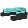 vidaXL Garden Sofa Set with Cushion 8 pcs Poly Rattan
