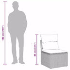 vidaXL Garten-Sofa-Set mit Kissen 7-teilig Braun Polyrattan