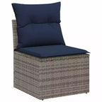 vidaXL Garten-Sofa-Set mit Kissen 7-teilig Braun Polyrattan