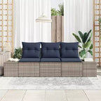 vidaXL Garten-Sofa-Set 3-teilig Braun Polyrattan