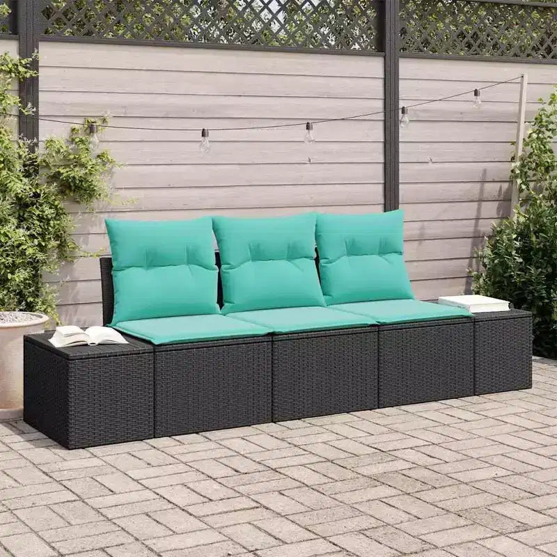 vidaXL Garten-Sofa-Set 3-teilig Braun Polyrattan