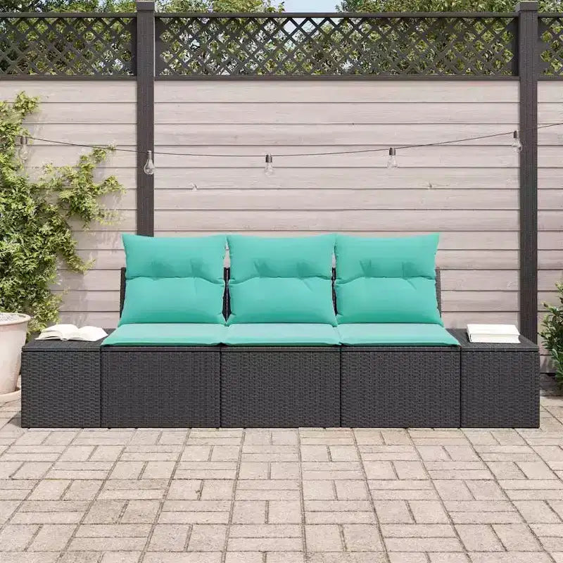 vidaXL Garten-Sofa-Set 3-teilig Braun Polyrattan