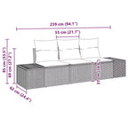 vidaXL Garten-Sofa-Set 3-teilig Braun Polyrattan