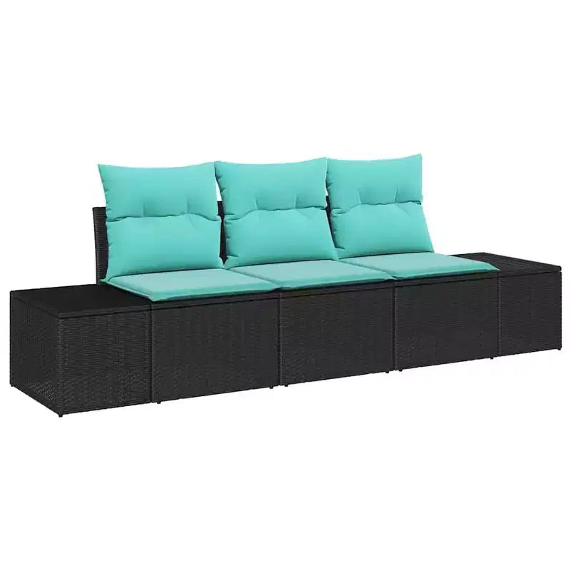 vidaXL Garten-Sofa-Set 3-teilig Braun Polyrattan