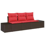 vidaXL Garden Sofa Set 3 pcs Brown Poly rattan