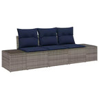 vidaXL Garten-Sofa-Set 3-teilig Braun Polyrattan