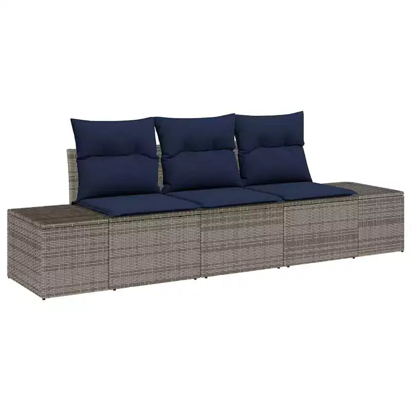 vidaXL Garten-Sofa-Set 3-teilig Braun Polyrattan