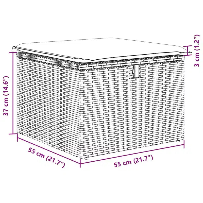 vidaXL Garten-Sofagarnitur 6-teilig Braun und Rot 234 x 124 x 85 cm