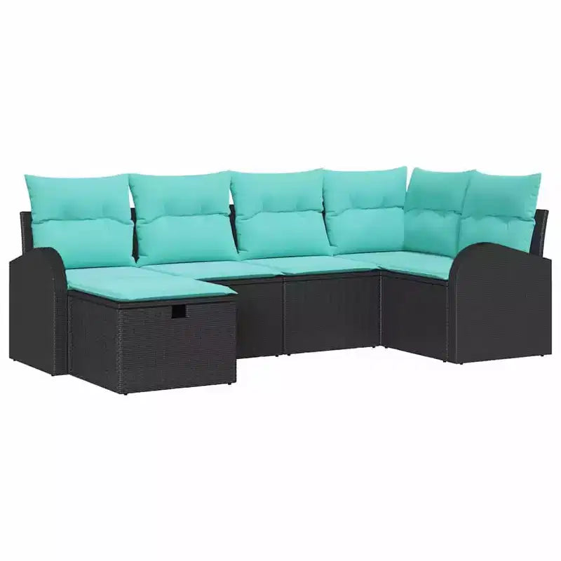 vidaXL Garten-Sofagarnitur 6-teilig Braun und Rot 234 x 124 x 85 cm