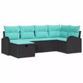 vidaXL Garten-Sofagarnitur 6-teilig Braun und Rot 234 x 124 x 85 cm