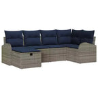 vidaXL Garten-Sofagarnitur 6-teilig Braun und Rot 234 x 124 x 85 cm