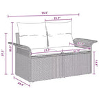 vidaXL Garten-Sofagarnitur 6-teilig Braun und Rot 251 x 117 x 85 cm