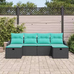 vidaXL Garten-Sofagarnitur 6-teilig Braun und Rot 251 x 117 x 85 cm
