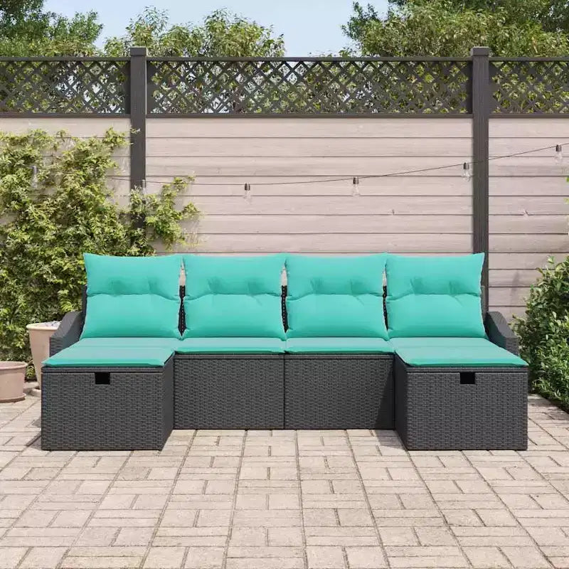 vidaXL Garten-Sofagarnitur 6-teilig Braun und Rot 251 x 117 x 85 cm
