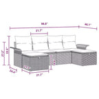 vidaXL Garten-Sofagarnitur 6-teilig Braun und Rot 251 x 117 x 85 cm