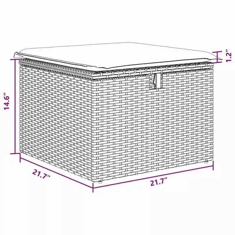 vidaXL Garten-Sofagarnitur 6-teilig Braun und Rot 251 x 117 x 85 cm