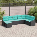 vidaXL Loungesofa-Garnitur 8-teilig Braun und Rot 287,5 x 177,5 x 85 cm