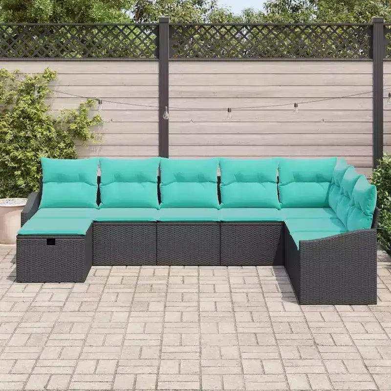 vidaXL Loungesofa-Garnitur 8-teilig Braun und Rot 287,5 x 177,5 x 85 cm