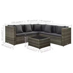 vidaXL Loungemöbel-Set, 4-teilig, mit Couchtisch, Rattan – Braun