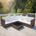 vidaXL Loungemöbel-Set, 4-teilig, mit Couchtisch, Rattan – Braun